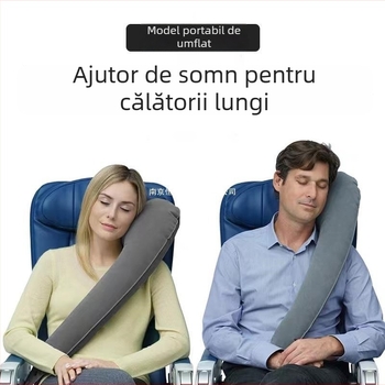 Pernă de călătorie cu formă de arc, gonflabilă, PVC ecologic, model 6086, greutate 160 g