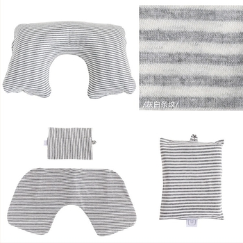 Pernă de gât gonflabilă în formă de U pentru călătorii, umplută cu gaz, țesătură exterioară din bumbac și miez din fibre chimice – pentru un singur utilizator, suport portabil pentru gât