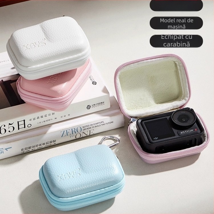 Carcasă dură PU pentru DJI Action 5 Pro și camera Action 4/3, model FD002, greutate 45 g