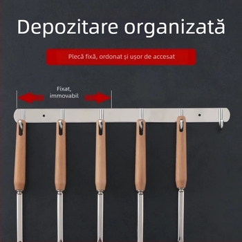 Cuier din oțel inoxidabil 304, fără găuri, pentru ușile bucătăriei și băii — montaj pe perete pentru depozitare și haine, stil simplu și modern, certificat CUPC