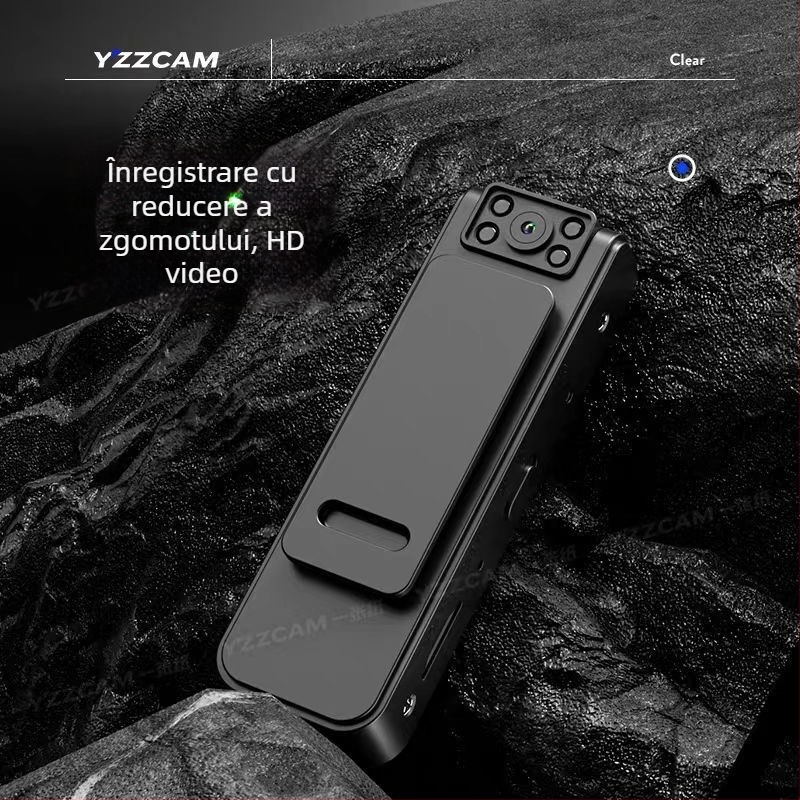 Cameră pentru corp montată pe piept - zoom optic 10x, înregistrare 1080p, senzor 5 MP, Wi-Fi