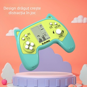 Consolă de jocuri portabilă retro Tetris pentru copii, versiune mini, cu sistem de operare simplu, baterie încorporată, greutate 90 g, potrivită pentru copii 3–6 ani