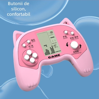 Consolă de jocuri portabilă retro Tetris pentru copii, versiune mini, cu sistem de operare simplu, baterie încorporată, greutate 90 g, potrivită pentru copii 3–6 ani