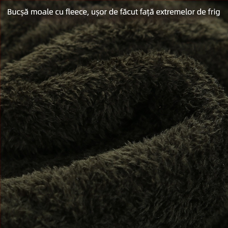 Palton bărbătesc din bumbac, camuflaj, căptușit fleece, impermeabil, rezistent la vânt, lungime medie