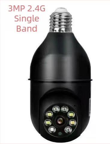 Cameră wireless în stil bec, 1080p, obiectiv 3,6 mm, viziune IR nocturnă până la 20 m, alimentare 110-240V