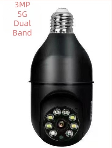 Cameră wireless în stil bec, 1080p, obiectiv 3,6 mm, viziune IR nocturnă până la 20 m, alimentare 110-240V