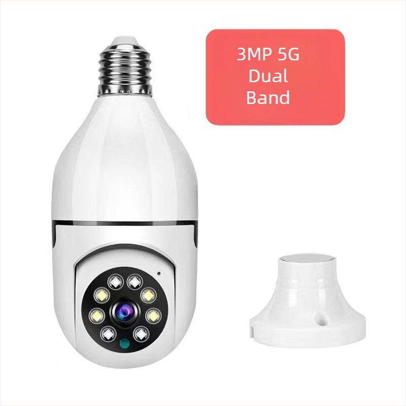 Cameră wireless în stil bec, 1080p, obiectiv 3,6 mm, viziune IR nocturnă până la 20 m, alimentare 110-240V