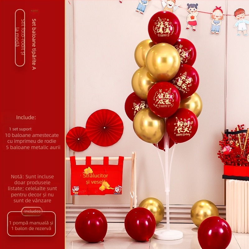 Accesorii de decor pentru scenă la petrecerea copiilor, cu dragon și iepuraș bebe în stil desen animat; primul său aniversar cu baloane plutitoare; marcă Orange noyibai; potrivite pentru zile de naștere; categorie: baloane de aniversare; categorie produs: