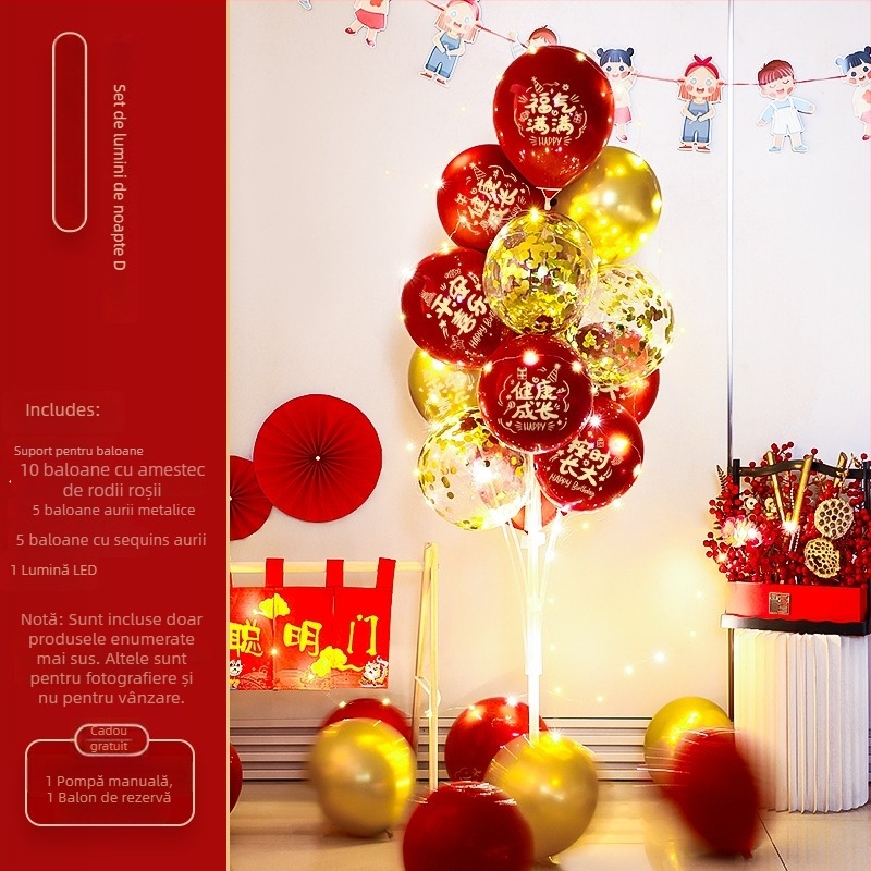 Accesorii de decor pentru scenă la petrecerea copiilor, cu dragon și iepuraș bebe în stil desen animat; primul său aniversar cu baloane plutitoare; marcă Orange noyibai; potrivite pentru zile de naștere; categorie: baloane de aniversare; categorie produs: