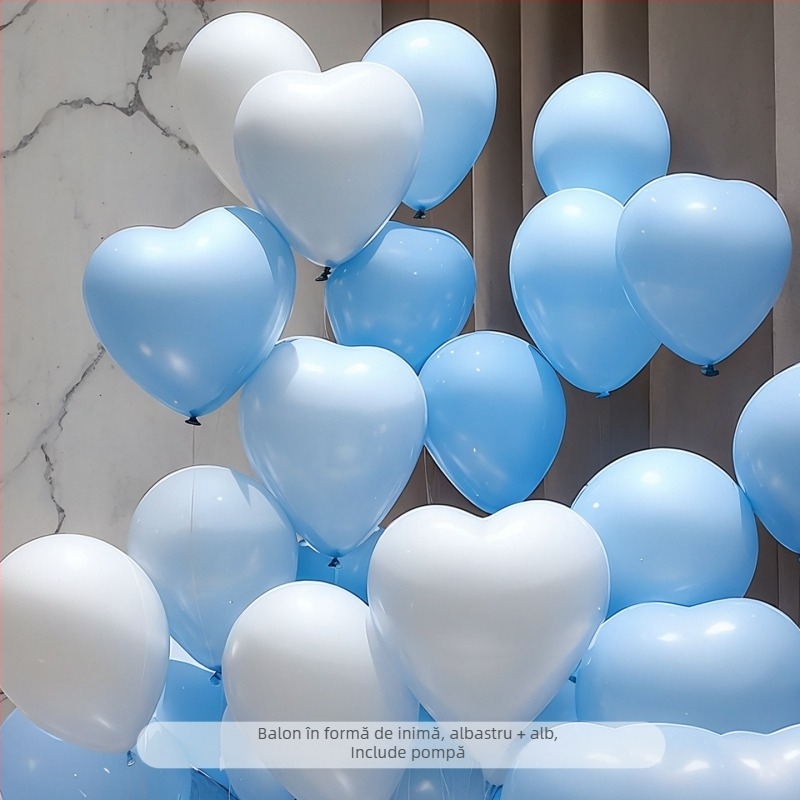 Balon de latex în formă de inimă; fără imprimare de logo personalizat; potrivit pentru Ziua Îndrăgostiților, Festivalul Qixi, nunți și Ziua copiilor