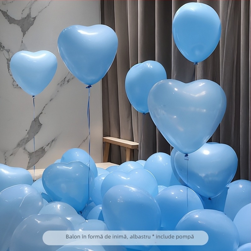 Balon de latex în formă de inimă; fără imprimare de logo personalizat; potrivit pentru Ziua Îndrăgostiților, Festivalul Qixi, nunți și Ziua copiilor