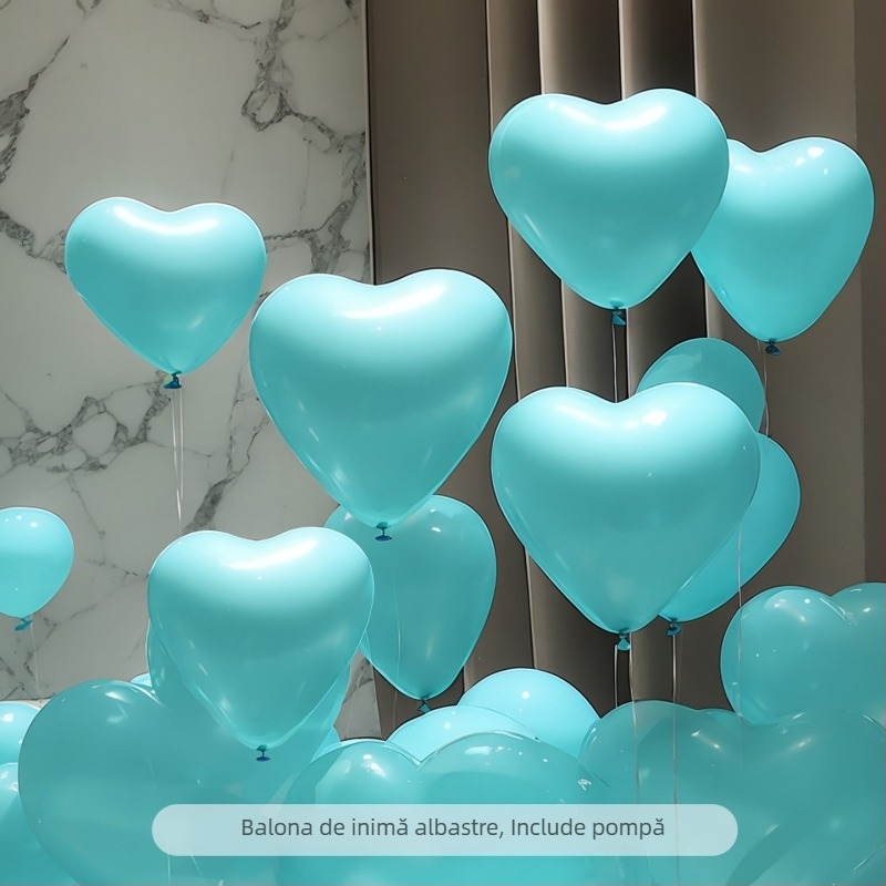 Balon de latex în formă de inimă; fără imprimare de logo personalizat; potrivit pentru Ziua Îndrăgostiților, Festivalul Qixi, nunți și Ziua copiilor