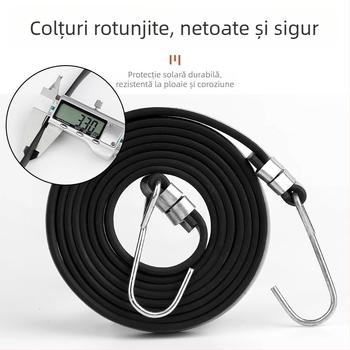 Bandă elastică pentru motociclete și vehicule electrice, cu cârlige și închizător dublu