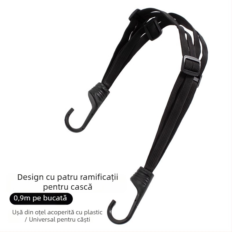 Bandă elastică pentru motociclete și vehicule electrice, cu cârlige și închizător dublu