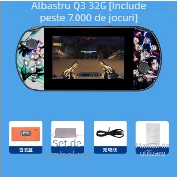 Consolă portabilă de jocuri cu Linux, memorie de 64GB, afișaj 1080p, wireless, joystick PS1 clasic