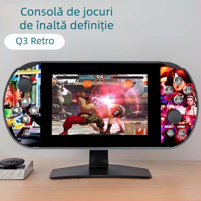 Consolă portabilă de jocuri cu Linux, memorie de 64GB, afișaj 1080p, wireless, joystick PS1 clasic