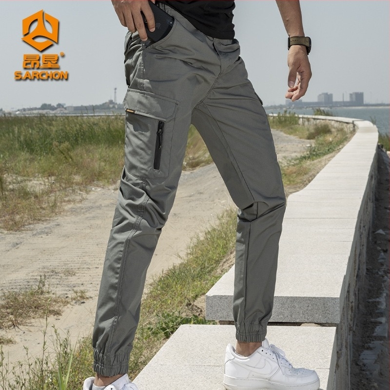 Pantaloni tactici pentru bărbați, croială Slim-Fit Jogger, Camuflaj militar, Amestec din bumbac-poliester, impermeabili și rezistenți la uzură