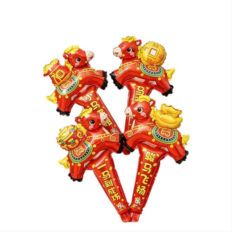 Balon – balon din folie de aluminiu, formă de animal desenat, model zodiacal, Dingsheng 121901, potrivit pentru zile de naștere, Festivalul de Primăvară și Ziua Copilului