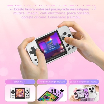 Consolă portabilă retro cu jocuri încorporate, baterie de 5000mAh cu încărcare magnetică, USB Type-C OTG, conectare prin cablu, MP4 video player