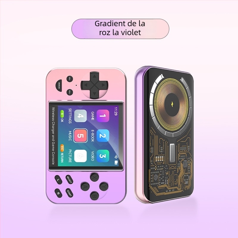 Consolă portabilă retro cu jocuri încorporate, baterie de 5000mAh cu încărcare magnetică, USB Type-C OTG, conectare prin cablu, MP4 video player