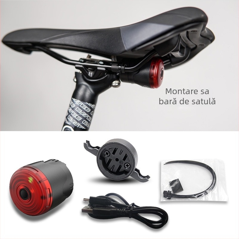 Tianqi lampă spate personalizabilă pentru bicicletă cu avertisment de încărcare pentru plimbări nocturne