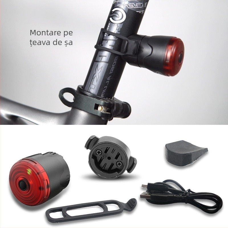 Tianqi lampă spate personalizabilă pentru bicicletă cu avertisment de încărcare pentru plimbări nocturne