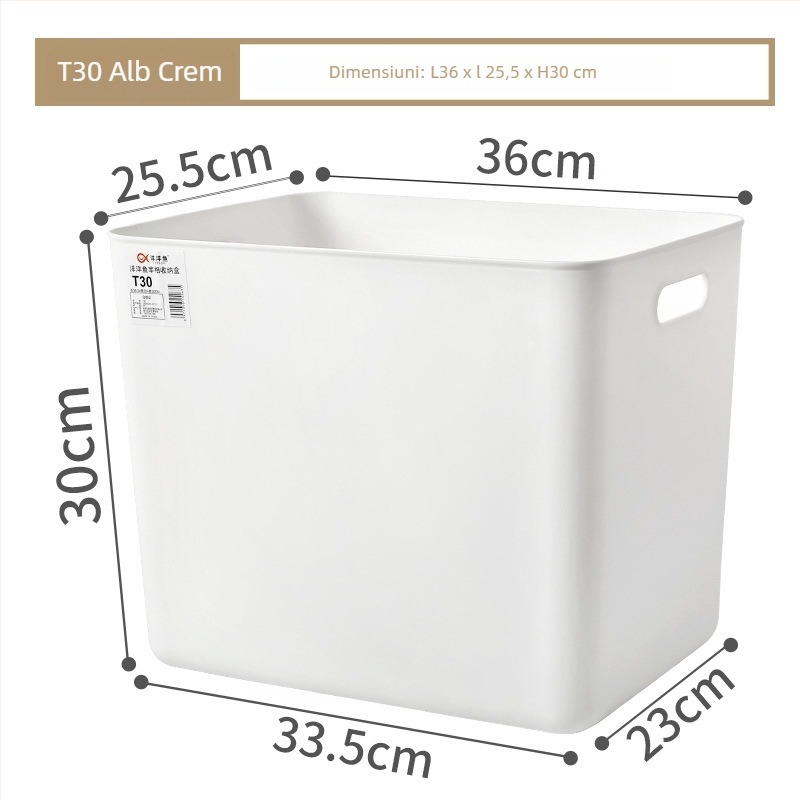 Cutie de depozitare pentru birou cu capac, din plastic PP, 25 L, rezistentă la praf, cu posibilitate de stivuire, organizator multifuncțional