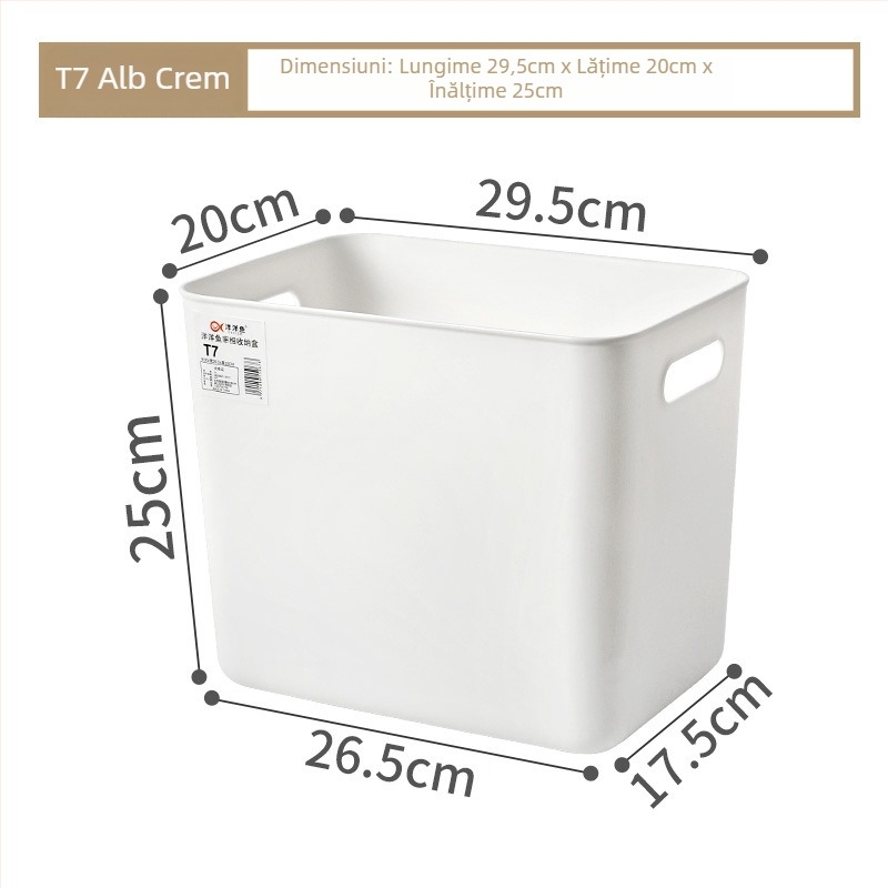 Cutie de depozitare pentru birou cu capac, din plastic PP, 25 L, rezistentă la praf, cu posibilitate de stivuire, organizator multifuncțional