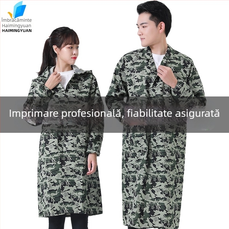Palto de lucru pentru bărbați, imprimeu camuflaj, primăvară-vară, mâneci lungi, rezistent la uzură și murdărie, material corduroy, din in