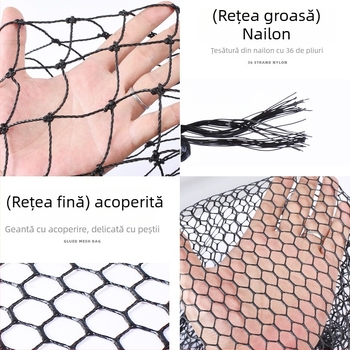 Landing net mare din aliaj de aluminiu, plasă cu ochiuri dense, cap Ø50/60/70 cm, adâncime plasă 75–115 cm, ochiuri groase, încărcare 1,0–15 kg
