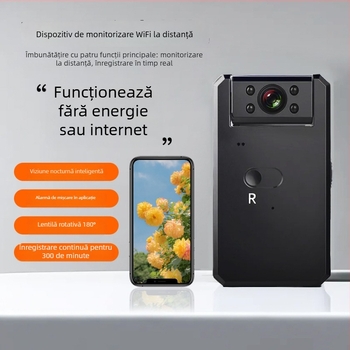 Cameră IP cu WiFi pentru supraveghere de la distanță, imagine HD, obiectiv 80°, vizualizare infraroșu pe timp de noapte până la 5 m