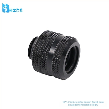 Radiator cu apă pentru răcire cu țevi rigide, conector cu răsucire rapidă, filet G1/4, cap PETG transparent, din metal