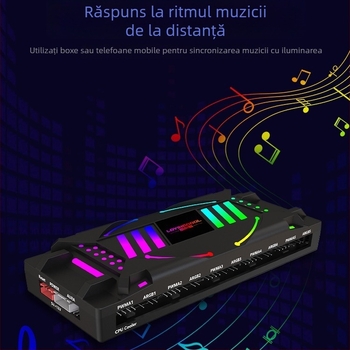 Controler iluminat ARGB pentru ventilatoare de carcasă cu control sincron al temperaturii și hub oglindă în mai multe straturi — ABS, 145×59×25 mm, zgomot 15 dB
