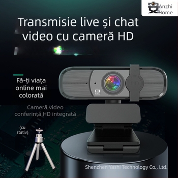 Anzhijia A30 webcam USB cu video 1080p HD, microfon încorporat, senzor 2 MP, USB 2.0, focalizare fixă