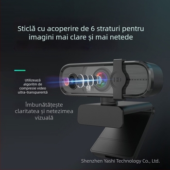 Anzhijia A30 webcam USB cu video 1080p HD, microfon încorporat, senzor 2 MP, USB 2.0, focalizare fixă