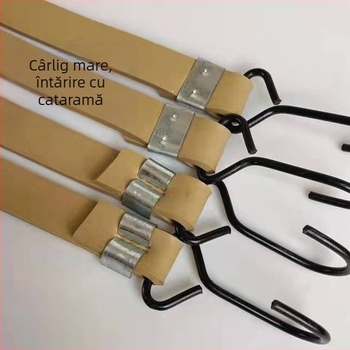 Șnur elastic pentru motocicletă cu cârlig dublu și clemă mare întărită pentru suportul de pe coada bicicletei electrice