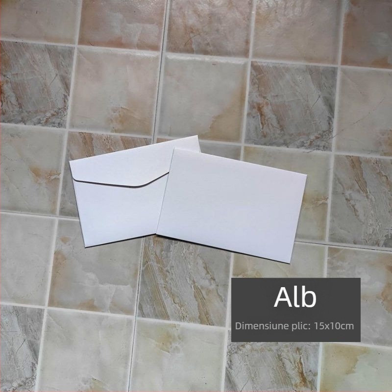 Plic pentru card de salut, din hârtie perlata, cu fereastră, ștampilat cu folie, gata de cadou