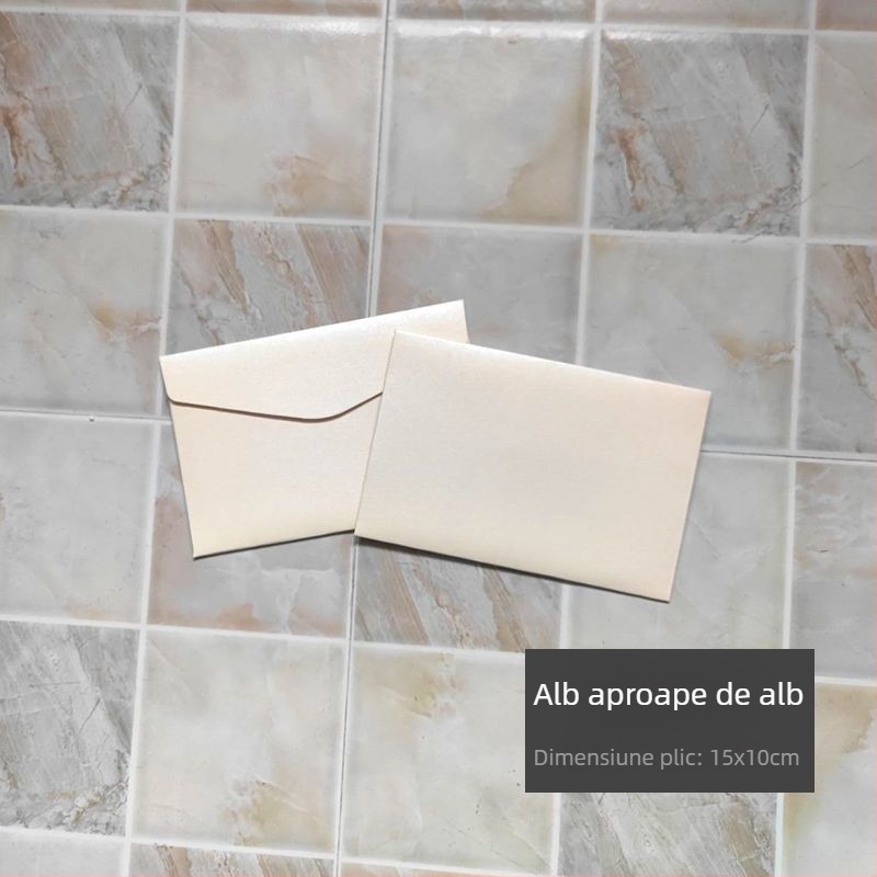 Plic pentru card de salut, din hârtie perlata, cu fereastră, ștampilat cu folie, gata de cadou