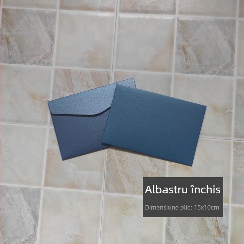 Plic pentru card de salut, din hârtie perlata, cu fereastră, ștampilat cu folie, gata de cadou