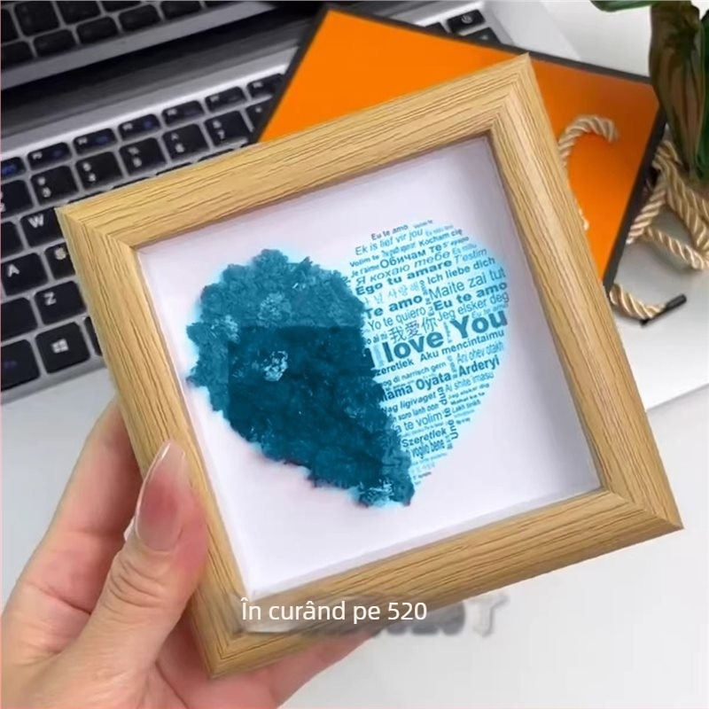 Set DIY ramă foto cu flori uscate, cadru din lemn, Gypsophila (Baby's Breath), rezoluție 480x234