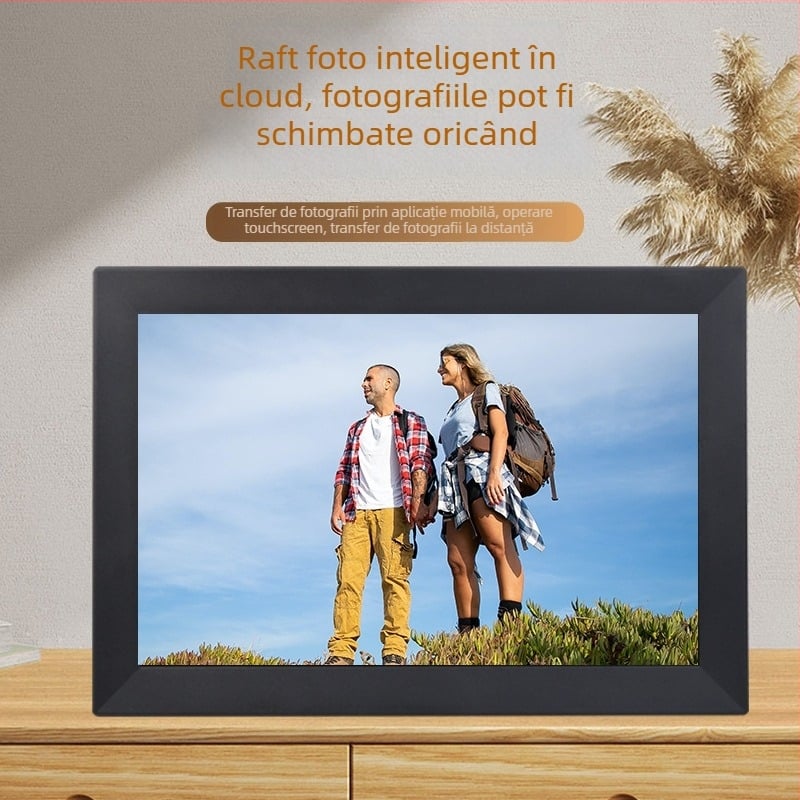 Ramă foto digitală cu WiFi, ecran tactil și galerie cloud, 1440x900, 32GB stocare, suport SD/USB, model GZ185