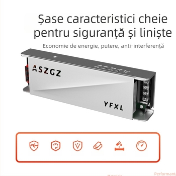 Sursă LED cu pornire lină pentru benzi LED, 24V DC, intrare 176–264V, curent ieșire 2.5–16.6A, putere maximă 400W, eficiență >93%