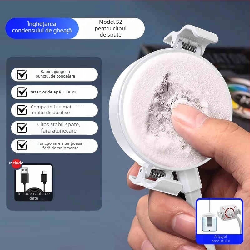 Accesoriu de răcire cu apă pentru telefon, clipsă pe spate, silențios, răcire magnetic-semiconductor cu efect de îngheț pentru streaming de esports