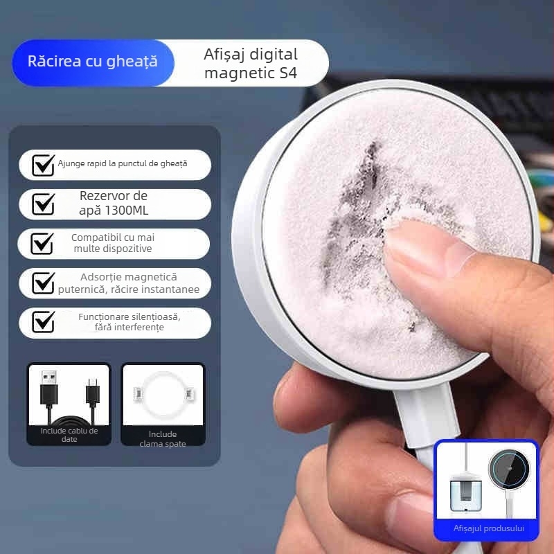 Accesoriu de răcire cu apă pentru telefon, clipsă pe spate, silențios, răcire magnetic-semiconductor cu efect de îngheț pentru streaming de esports