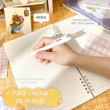 Bloc de note cu foi detașabile, sistem cu 5 găuri, 60 de file, hârtie protejată pentru ochi, personalizabil, Magic Card