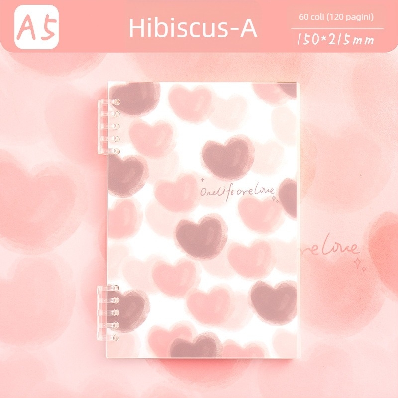 Bloc de note cu foi detașabile, sistem cu 5 găuri, 60 de file, hârtie protejată pentru ochi, personalizabil, Magic Card