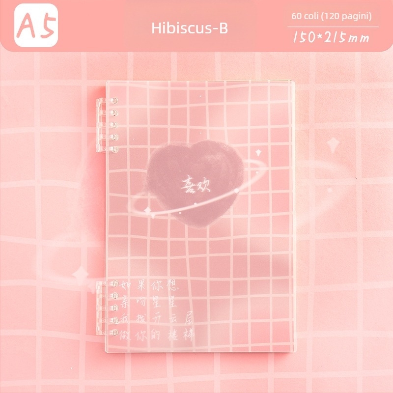 Bloc de note cu foi detașabile, sistem cu 5 găuri, 60 de file, hârtie protejată pentru ochi, personalizabil, Magic Card