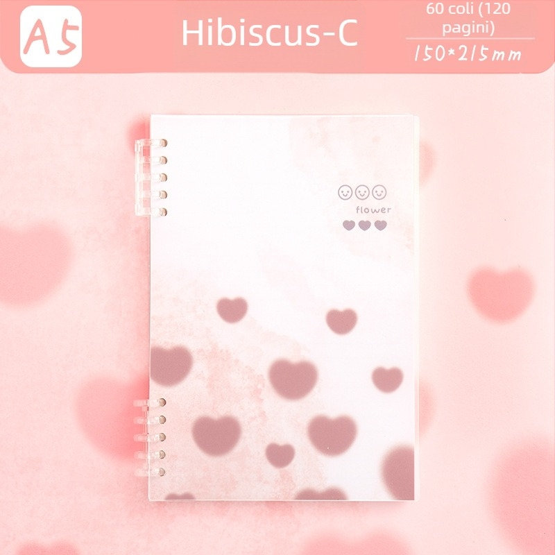 Bloc de note cu foi detașabile, sistem cu 5 găuri, 60 de file, hârtie protejată pentru ochi, personalizabil, Magic Card