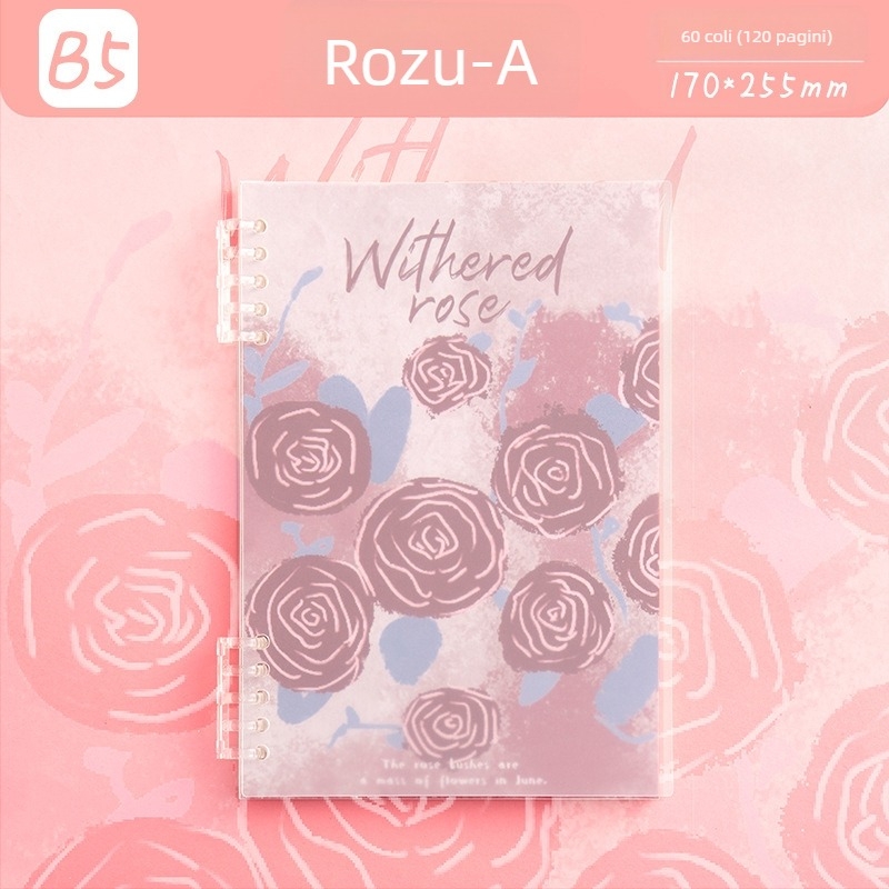 Bloc de note cu foi detașabile, sistem cu 5 găuri, 60 de file, hârtie protejată pentru ochi, personalizabil, Magic Card