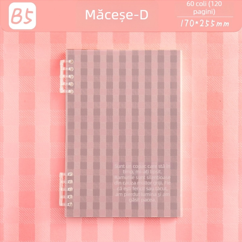 Bloc de note cu foi detașabile, sistem cu 5 găuri, 60 de file, hârtie protejată pentru ochi, personalizabil, Magic Card